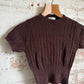 1970s Brown Knitted Short Sleeved Jumper
