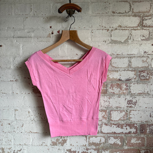 1950s Pink Cotton Blouse Vest Top