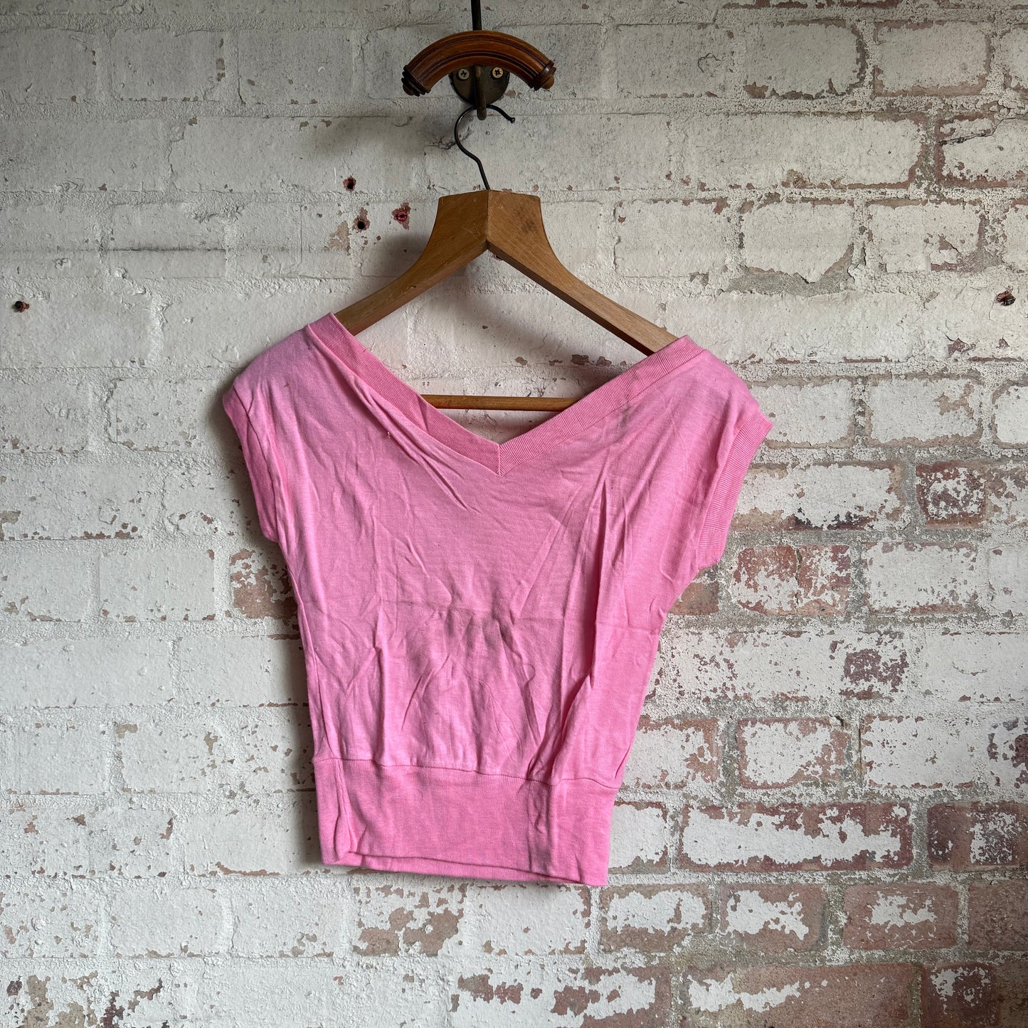 1950s Pink Cotton Blouse Vest Top
