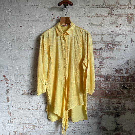 1970s Yellow Unusual Blouse Shirt Top