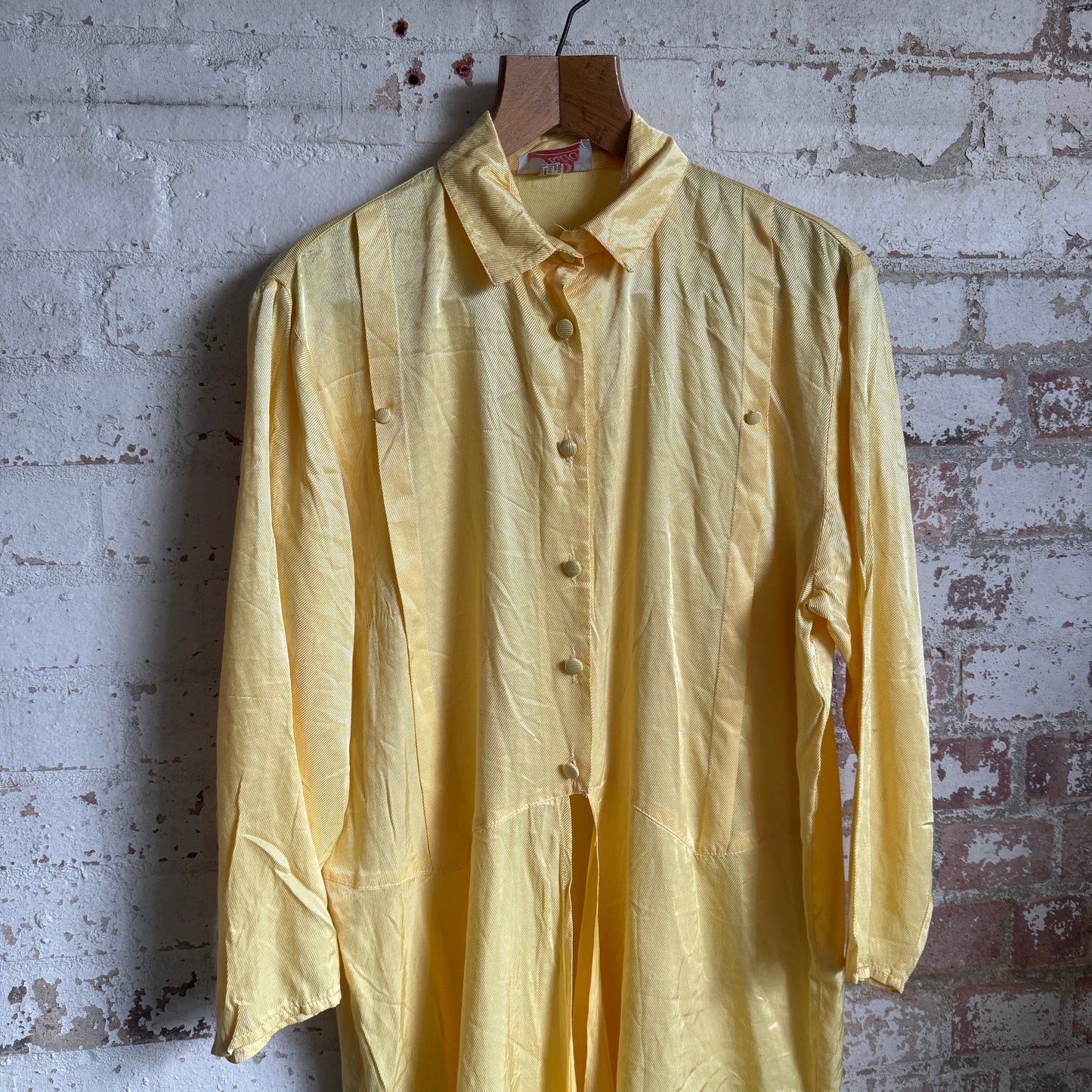 1970s Yellow Unusual Blouse Shirt Top