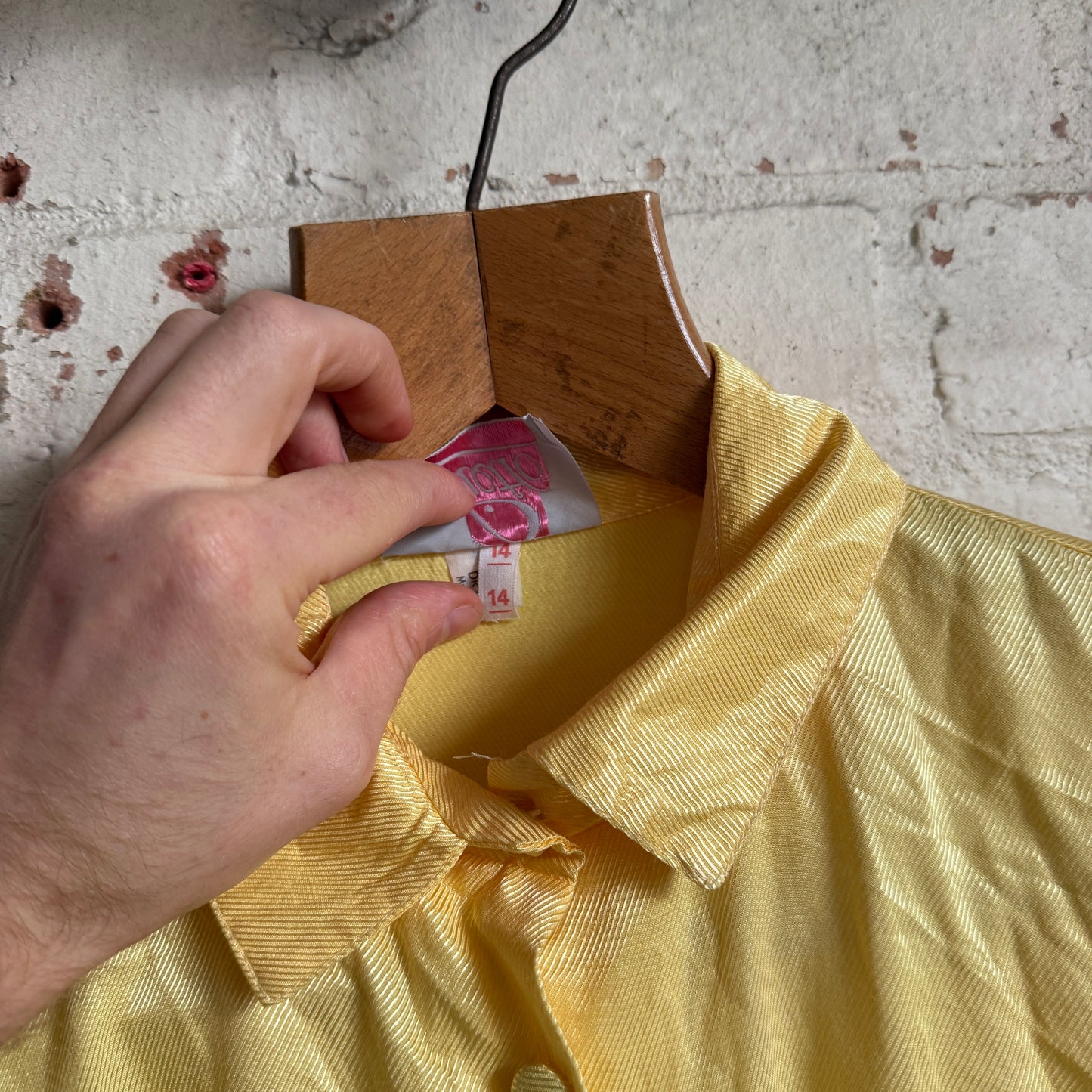 1970s Yellow Unusual Blouse Shirt Top