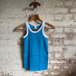 1970s Turquoise Blue Cotton Dead Stock Vest Top