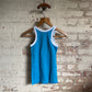 1970s Turquoise Blue Cotton Dead Stock Vest Top