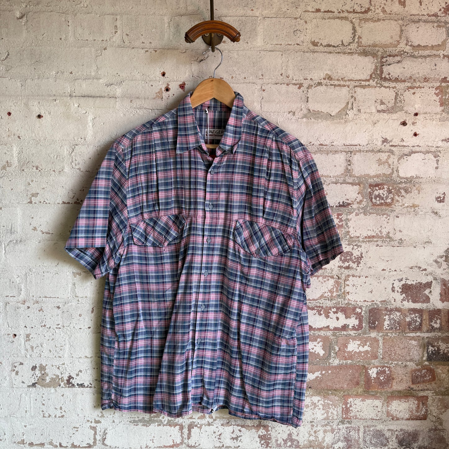 1980s Jaeger Sportsman Checkered Button Shirt