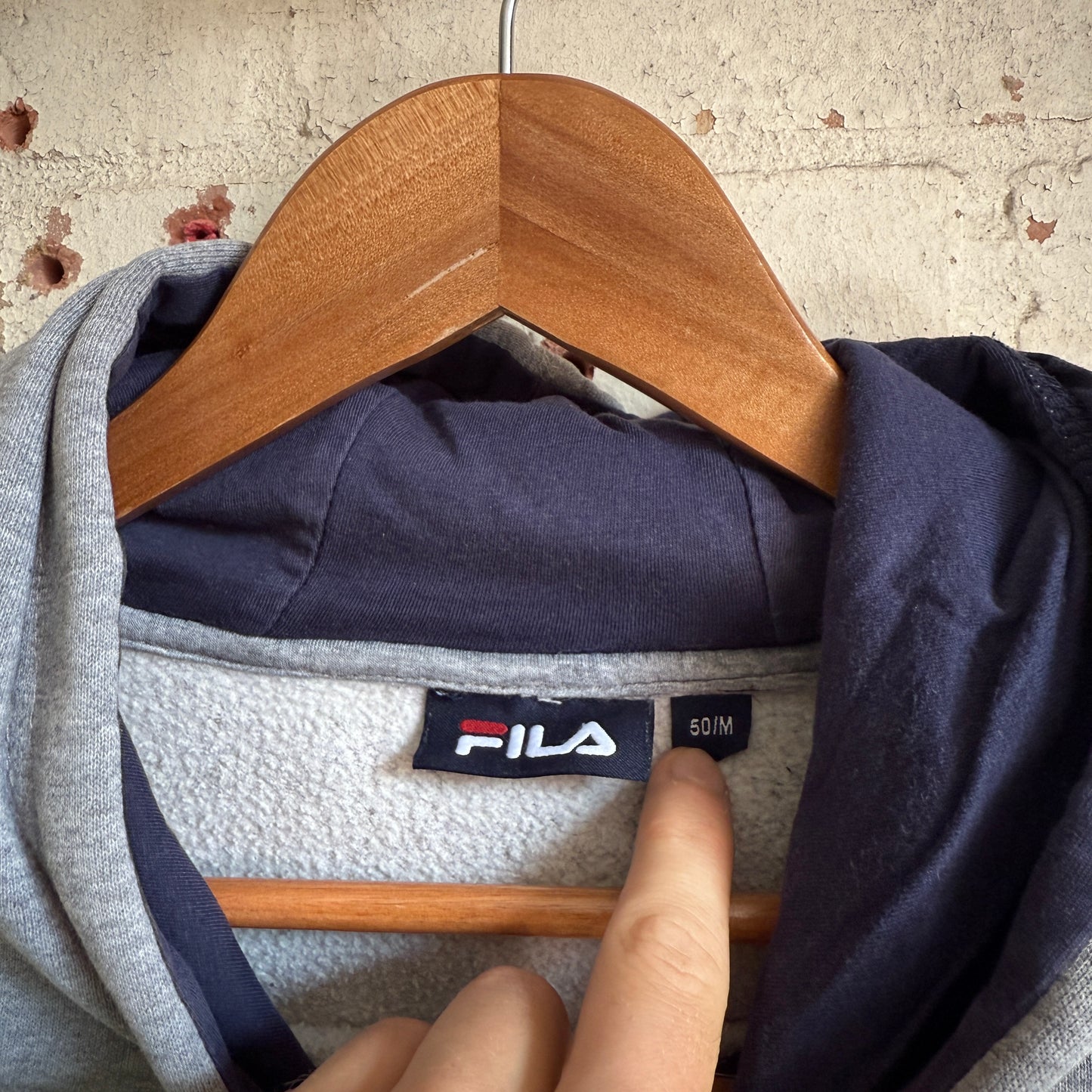 1990s Grey Fila Sweatshirt Hoodie