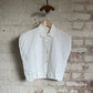 1960s White Button Rayon Blouse Top