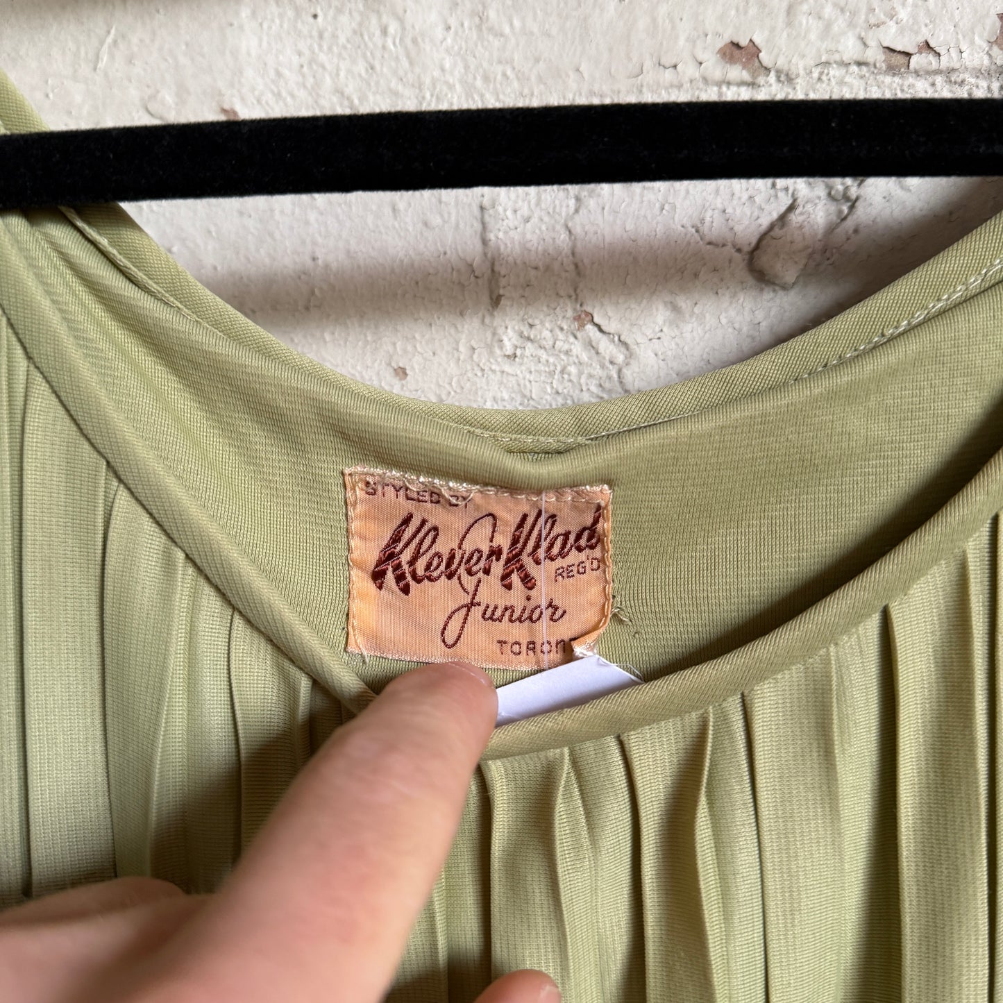 1940s Lime Green Patterned Ruffle Dress