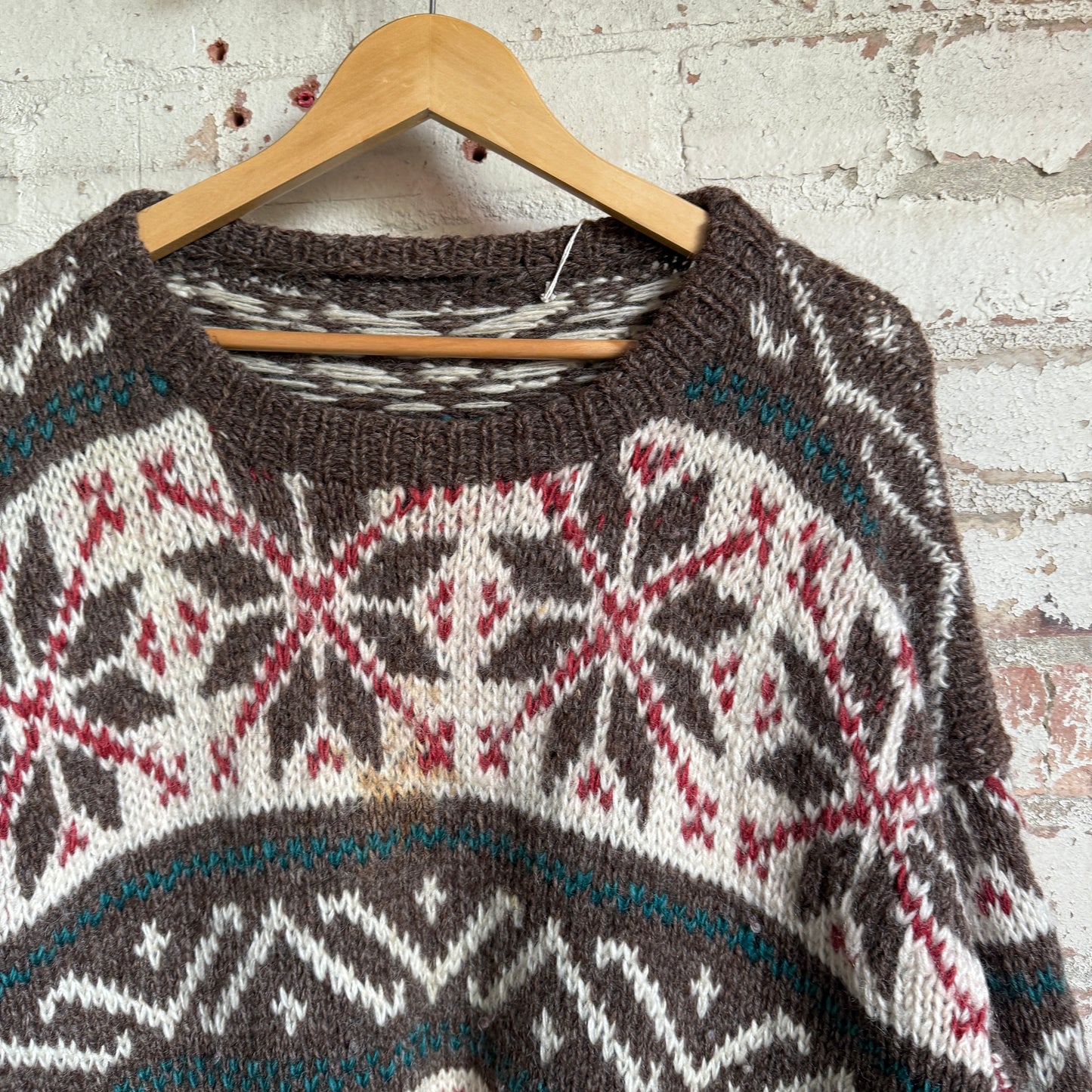 1980s Wool Patterned Knitted Jumper