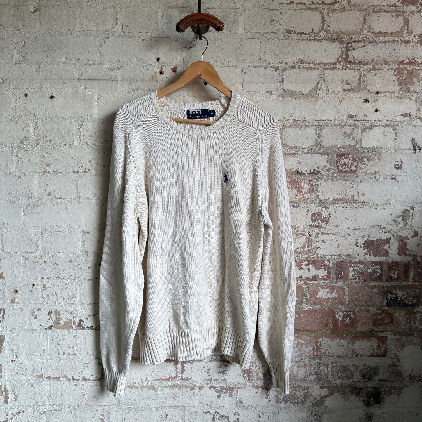 1990s Cream Ralph Lauren Knitted Jumper