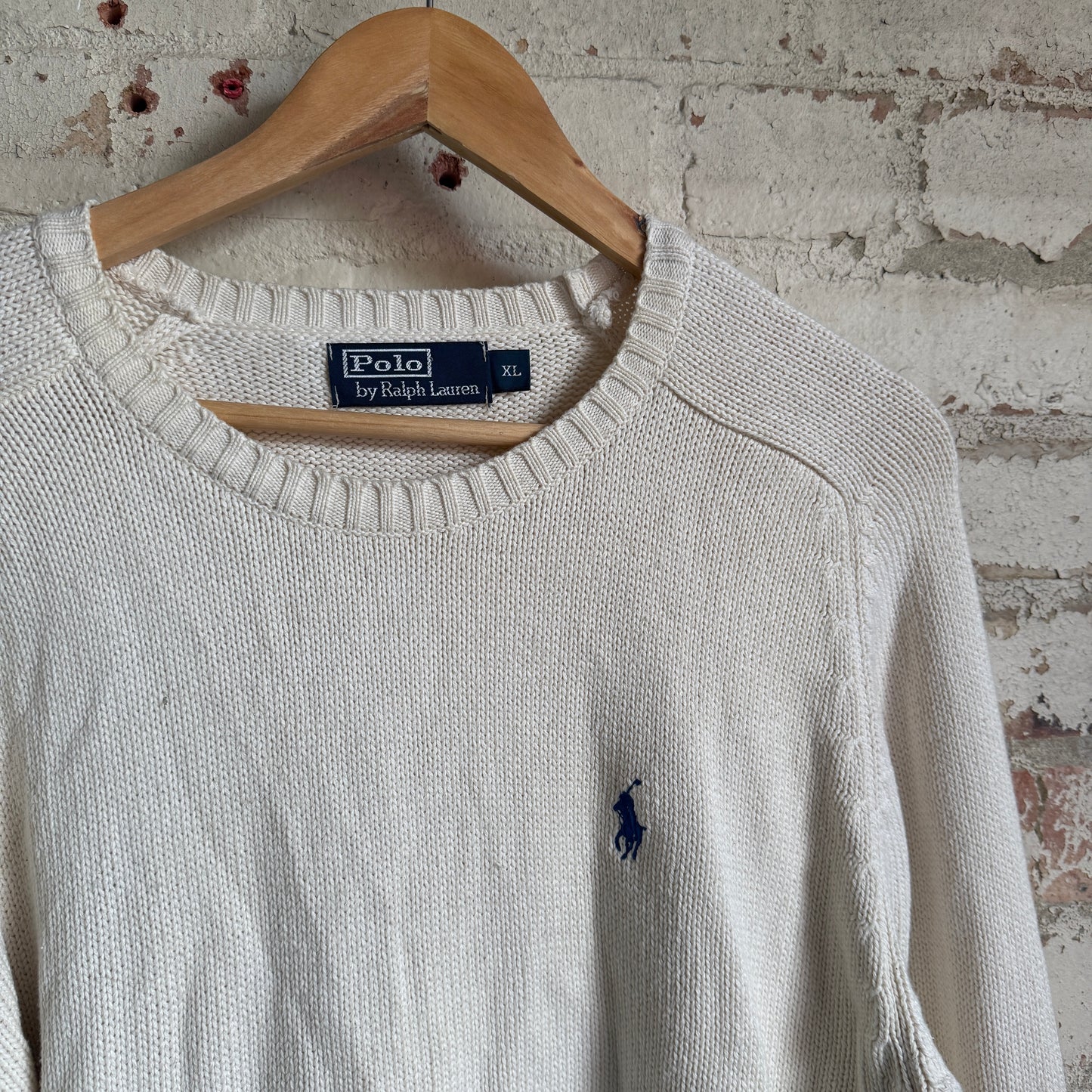1990s Cream Ralph Lauren Knitted Jumper