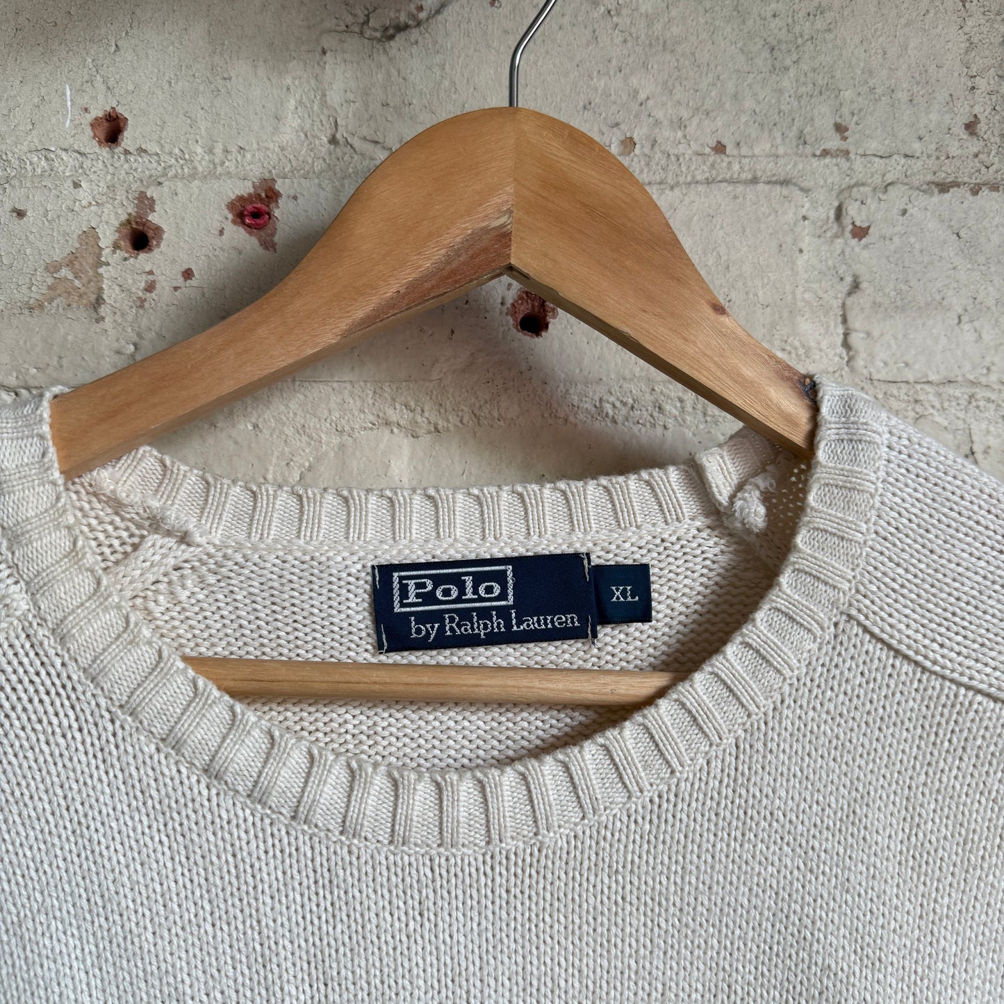 1990s Cream Ralph Lauren Knitted Jumper