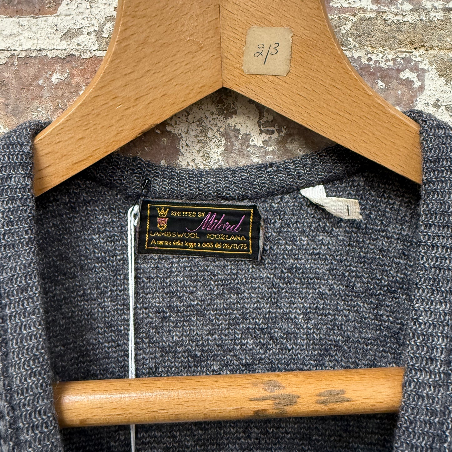 1970s Grey Button Knitted Waistcoat Jumper