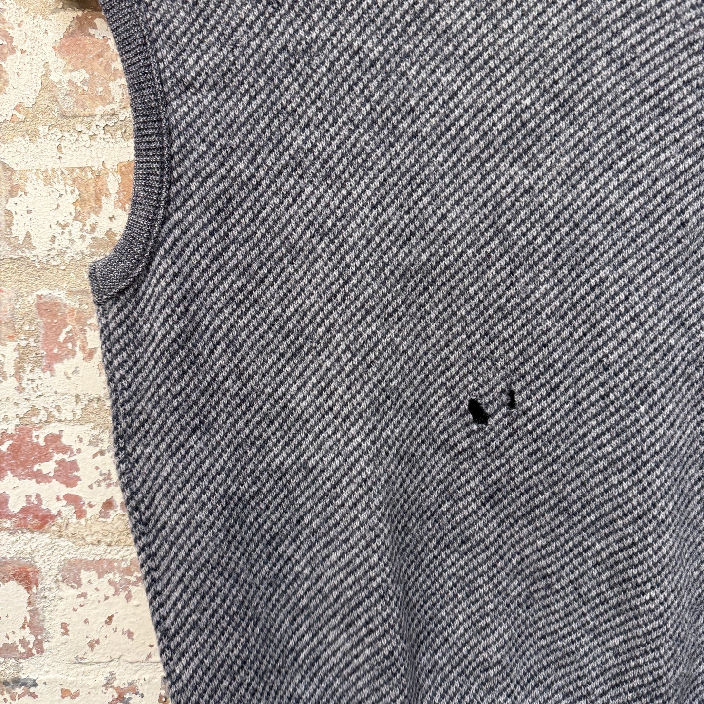 1970s Grey Button Knitted Waistcoat Jumper
