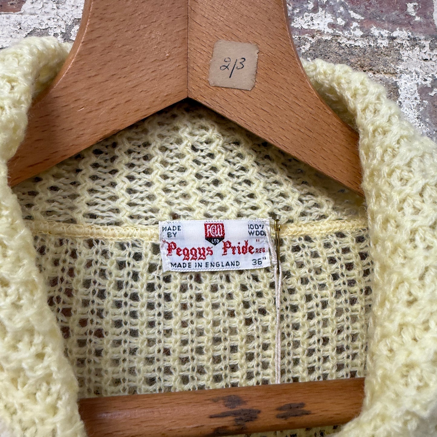 1960s Yellow British Wool Cardigan Jumper