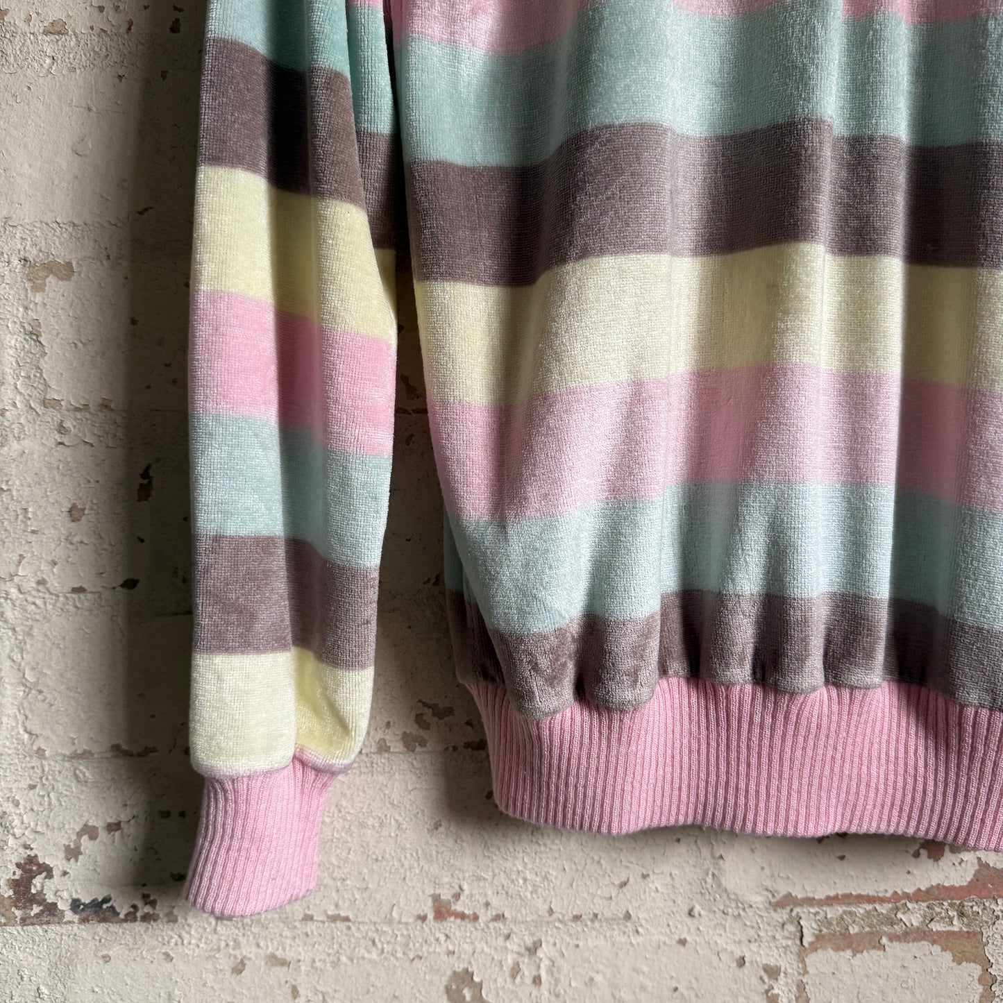1980s Pink Striped Velvet Shirt
