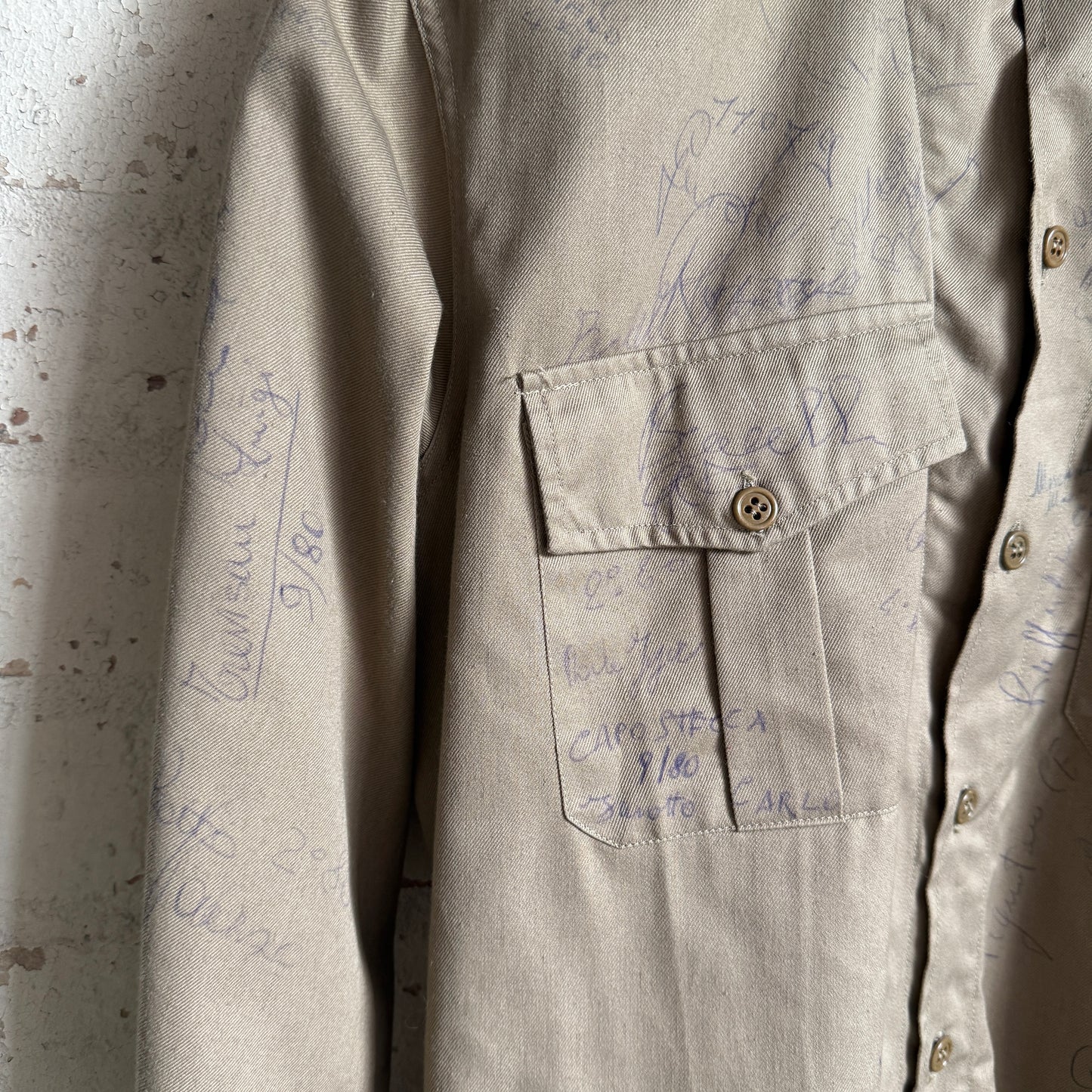 1970s 1980s Italian Military Signed Shirt