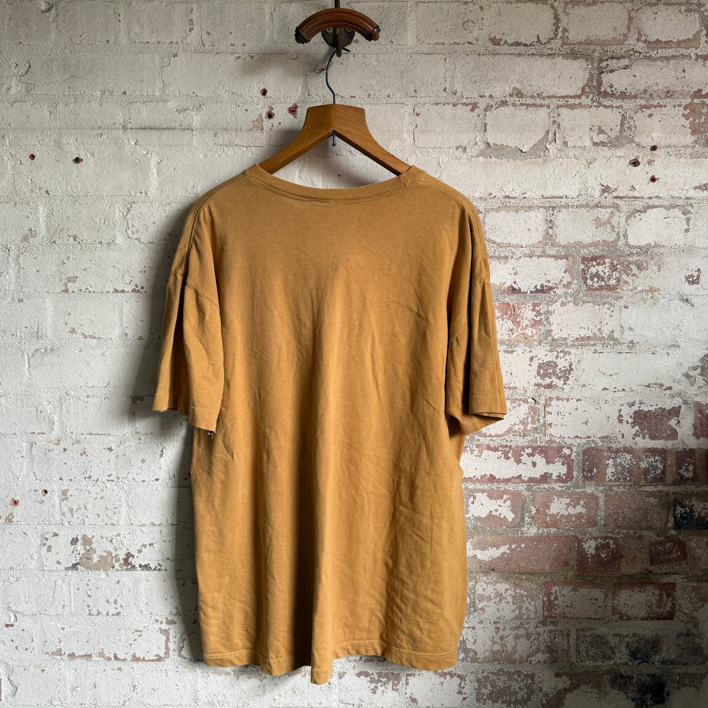 1990s Mustard Yellow Stussy T-Shirt Made In USA