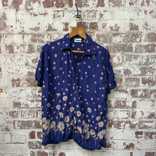 1980s Sun Flower Graphic Button Up Shirt