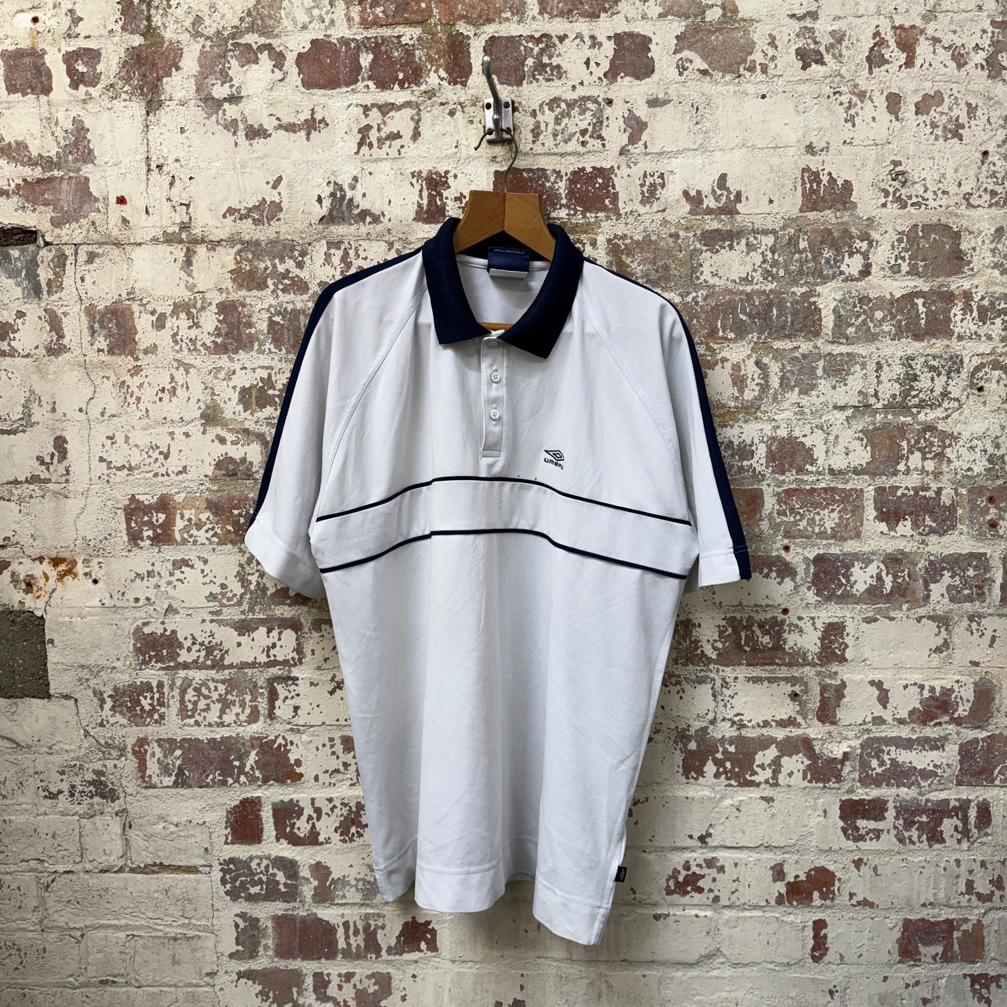 1990s White Umbro Polo Shirt