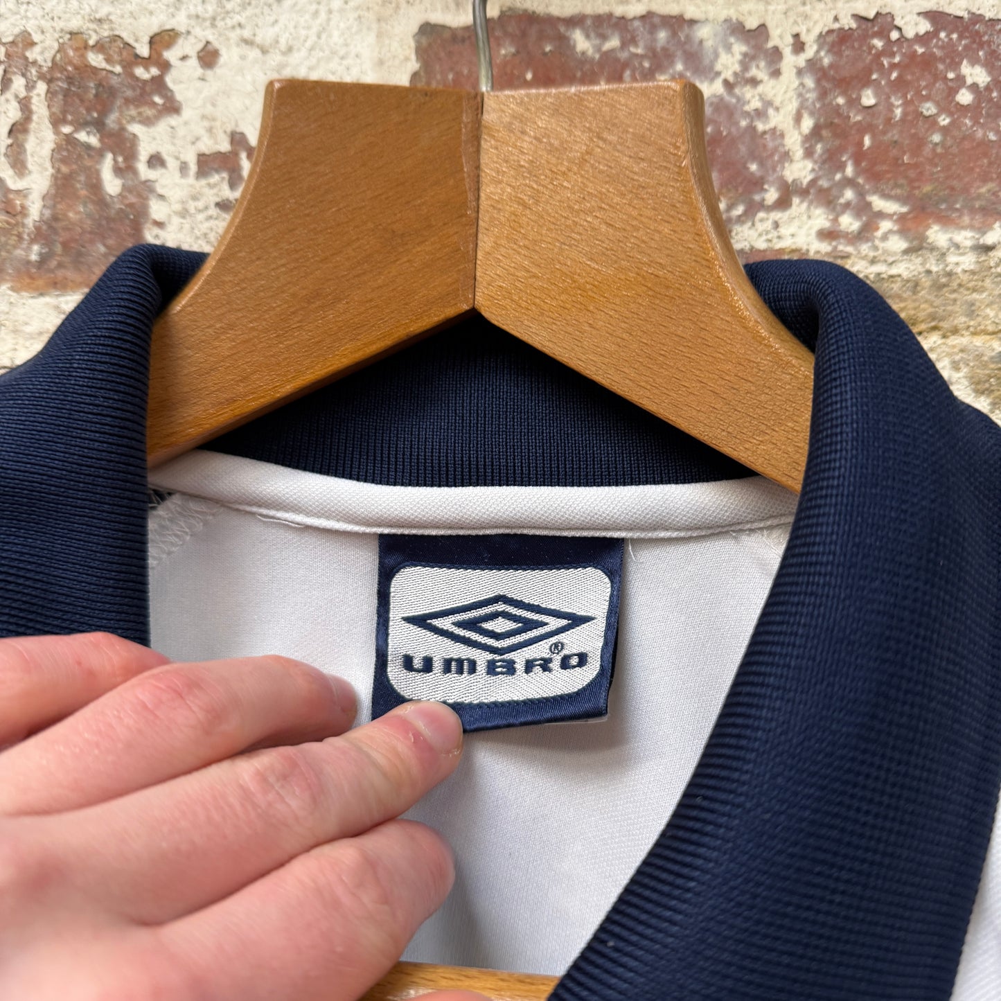 1990s White Umbro Polo Shirt