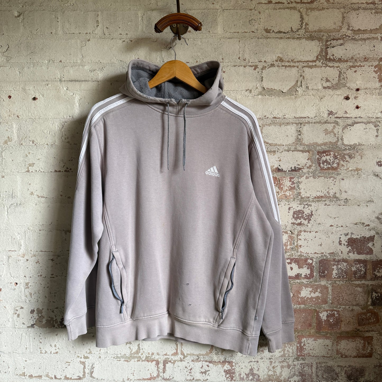1990s Grey Adidas Hoodie Jumper