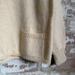 1970s Cream Wool Knitted Jumper Handmade
