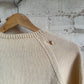 1970s Cream Wool Knitted Jumper Handmade