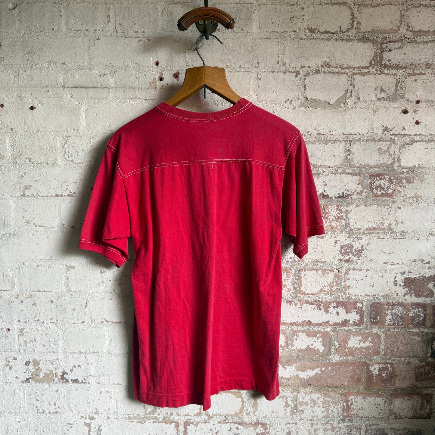 1970s Red Graphic College T-Shirt