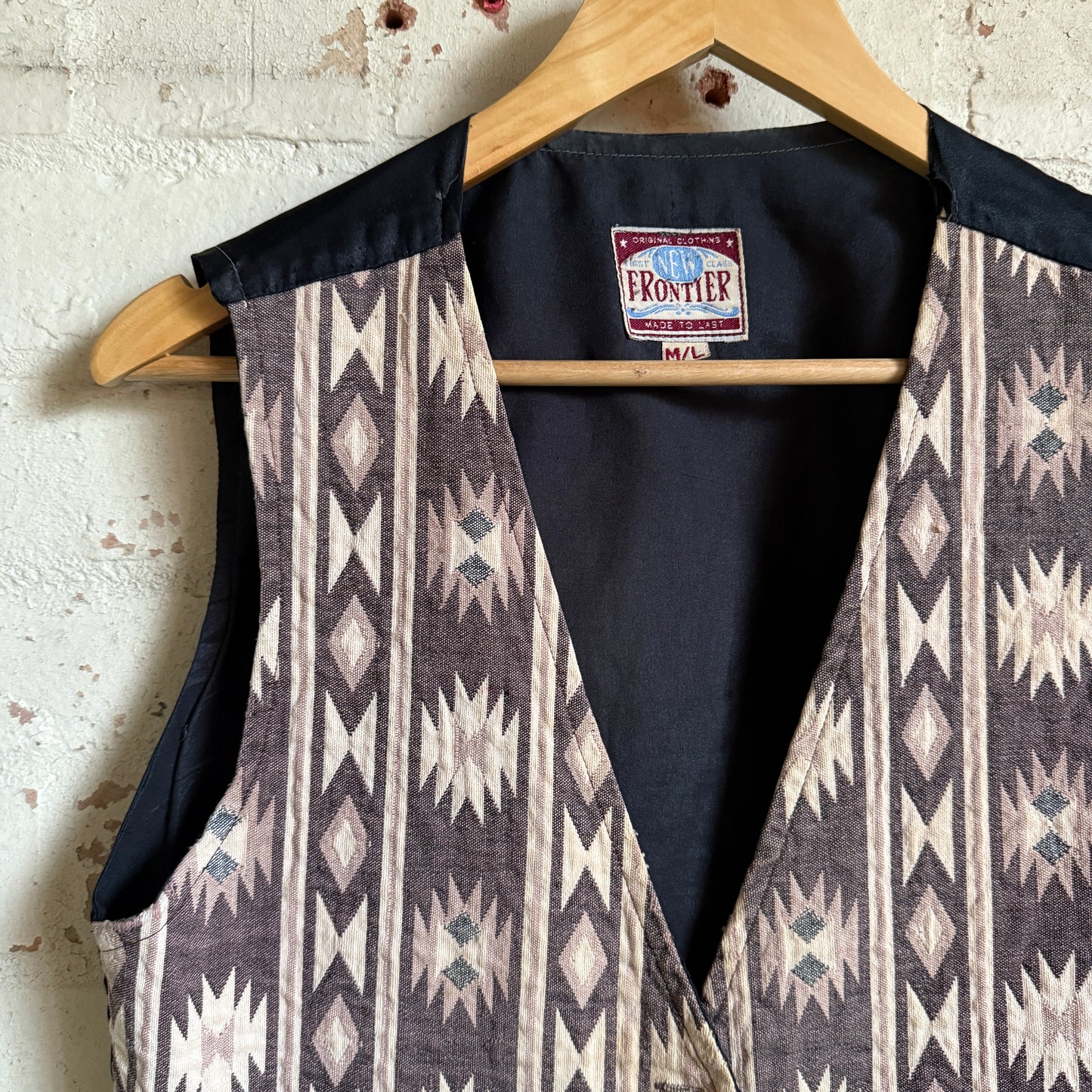 1980s Aztec Print Waistcoat