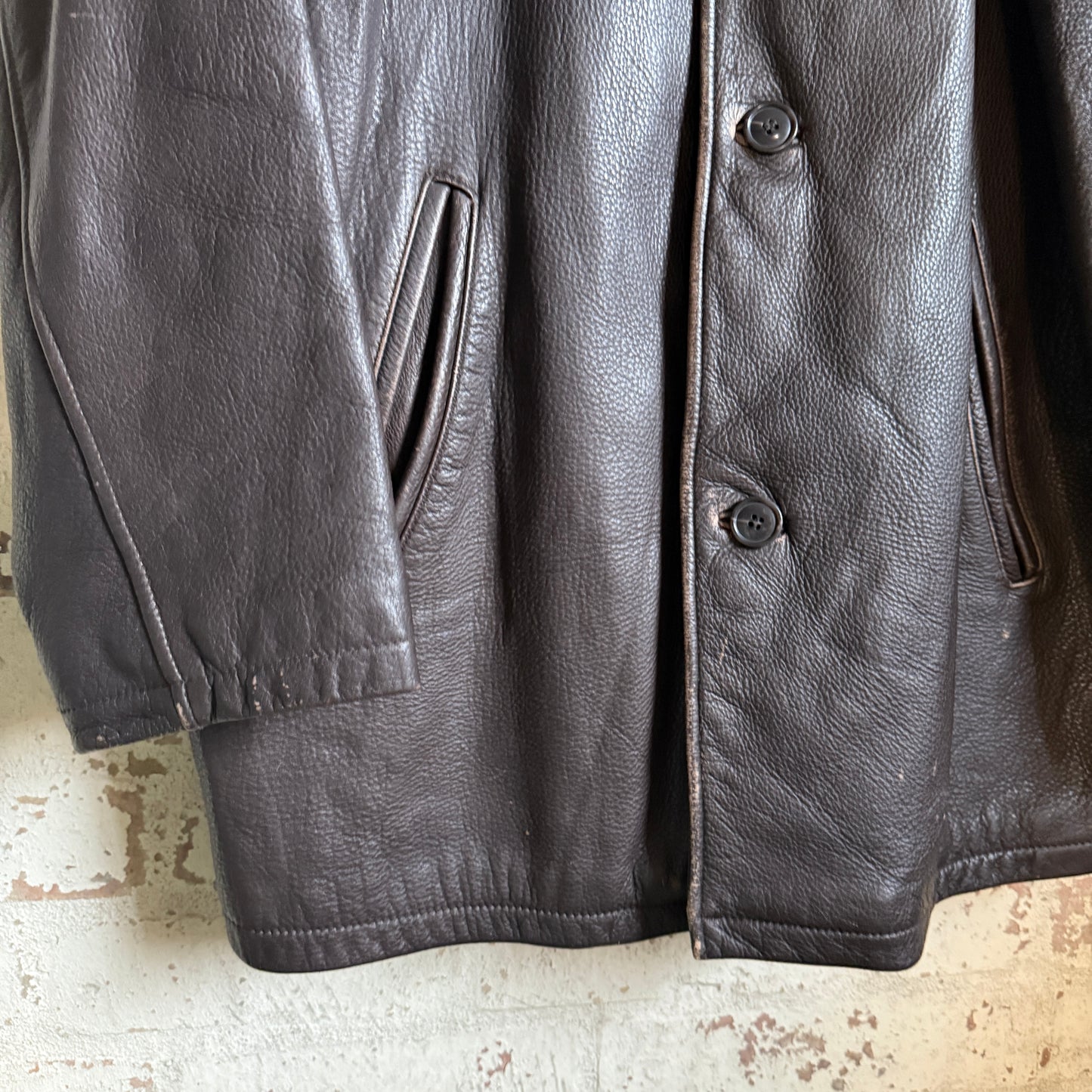 1990s Brown Leather Jacket Coat