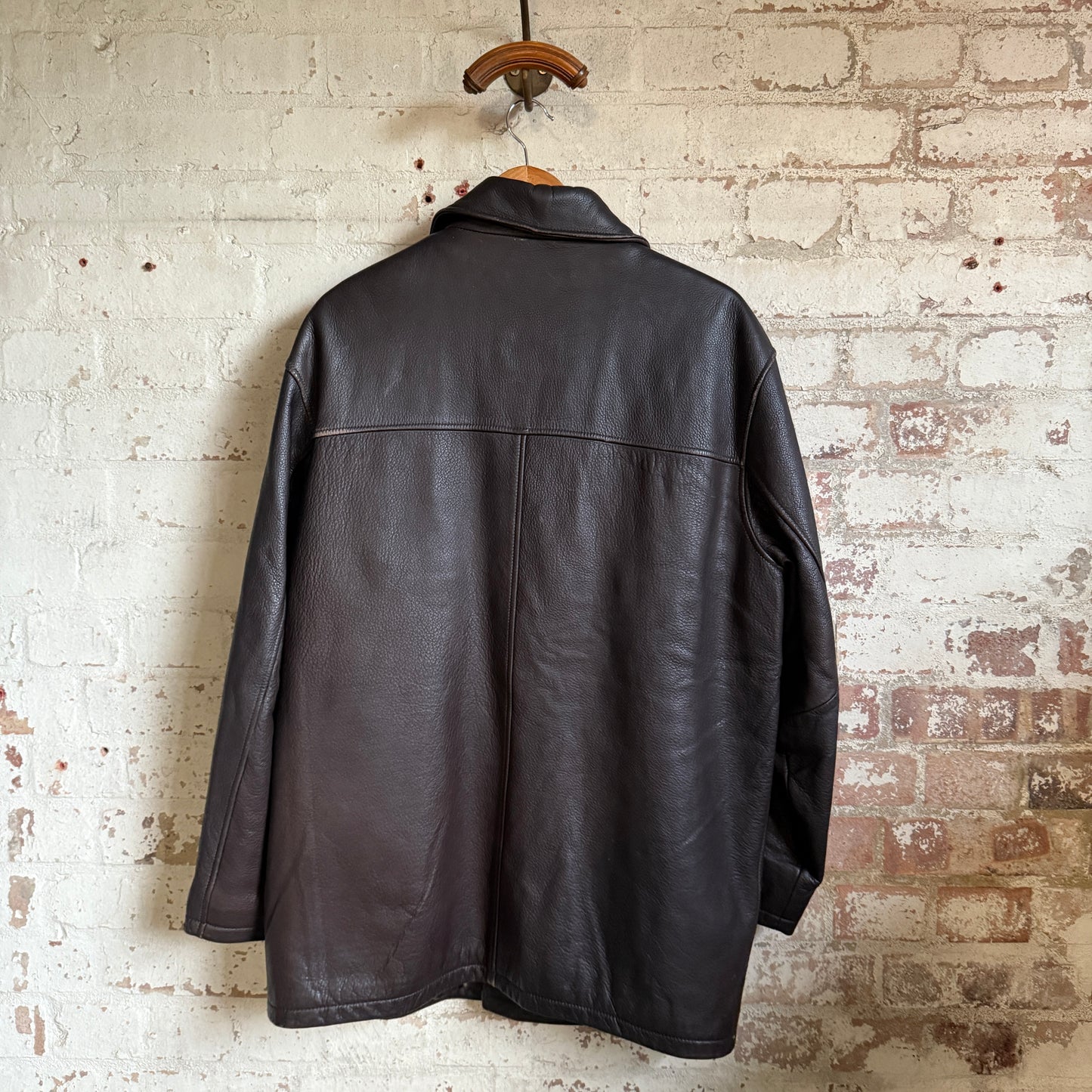 1990s Brown Leather Jacket Coat