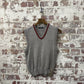 1980s Grey Harrods Knitted Tank Top Sweater Vest Jumper