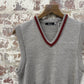 1980s Grey Harrods Knitted Tank Top Sweater Vest Jumper