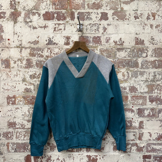 1960s Turquoise British Sweatshirt Jumper