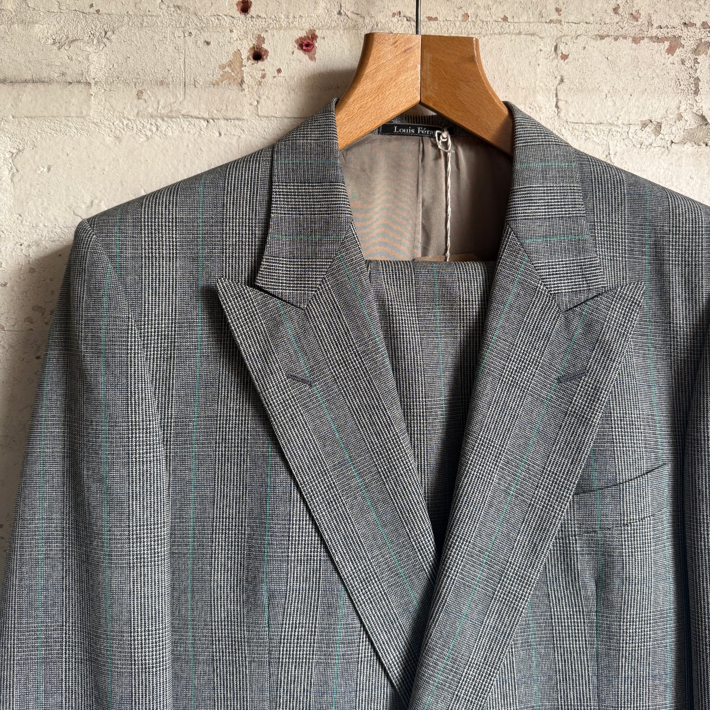 1970s Double Breasted Checkered Two Piece Suit