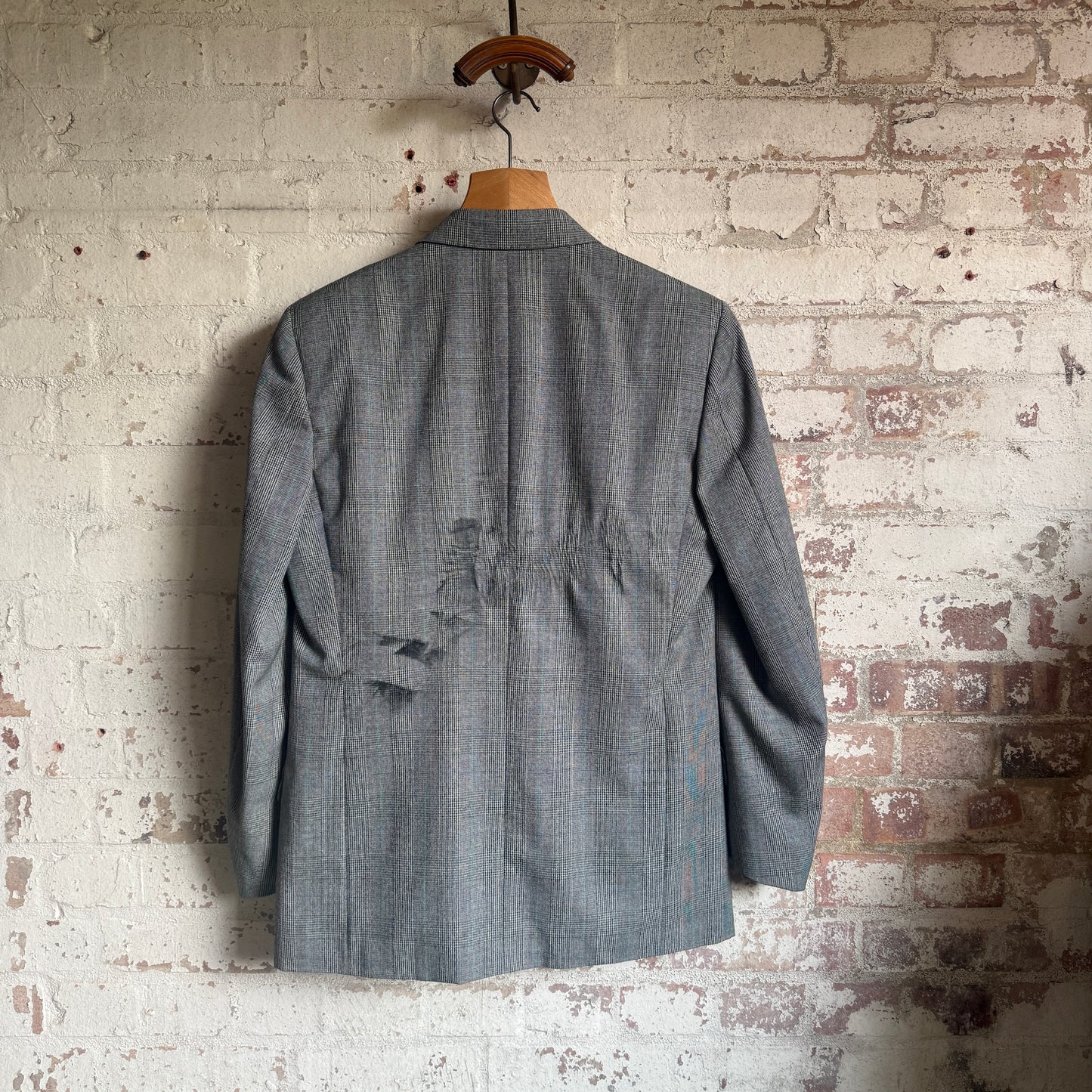 1970s Double Breasted Checkered Two Piece Suit