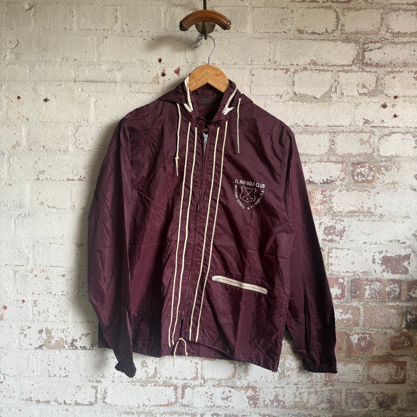 1970s Maroon Zip Cagoule Jacket Coat