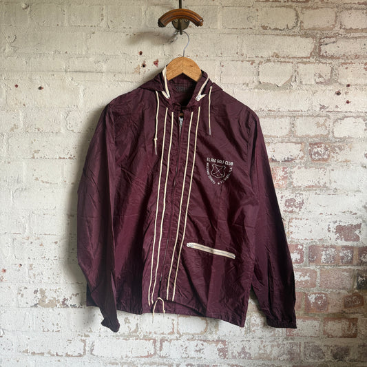 1970s Maroon Zip Cagoule Jacket Coat