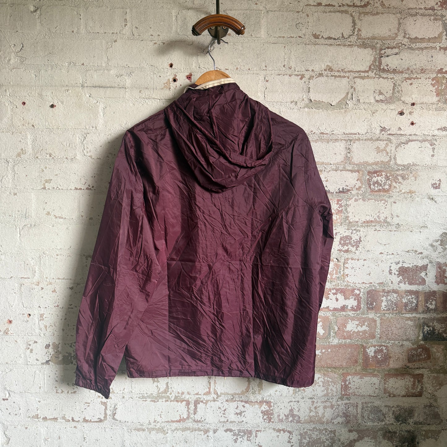 1970s Maroon Zip Cagoule Jacket Coat