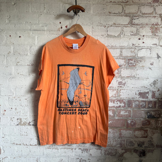 2000s Faded Orange Hastings Graphic T-Shirt