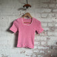 1970s Pink Knitted Striped T-Shirt