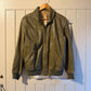 1980s Green leather Bomber Jacket Coat
