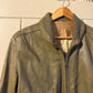 1980s Green leather Bomber Jacket Coat