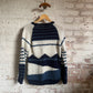 1970s Navy Wool Desert Camel Knitted Jumper