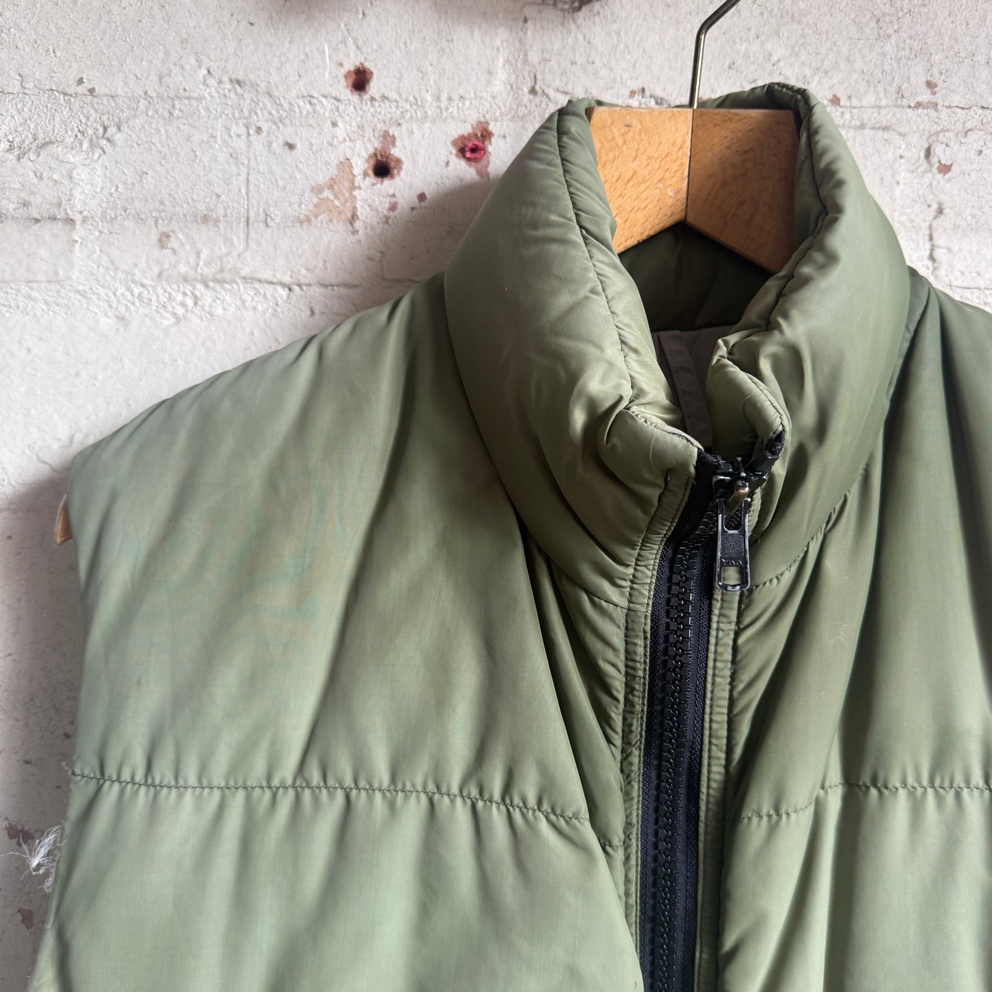 1980s Green British 'Survival Aids' Puffer Gilet Jacket