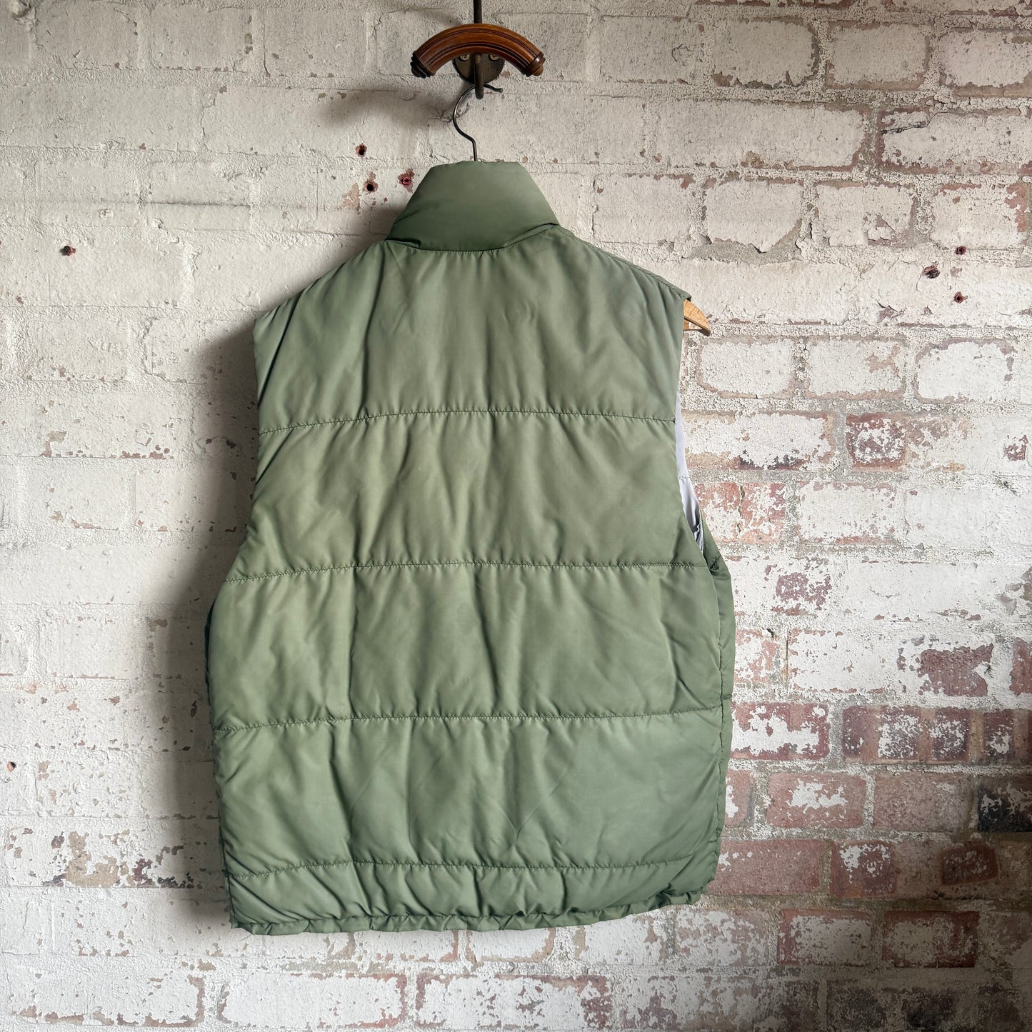 1980s Green British 'Survival Aids' Puffer Gilet Jacket