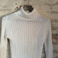 1970s White Knitted Roll Neck Jumper