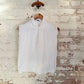 1950s White Cotton British Blouse Top