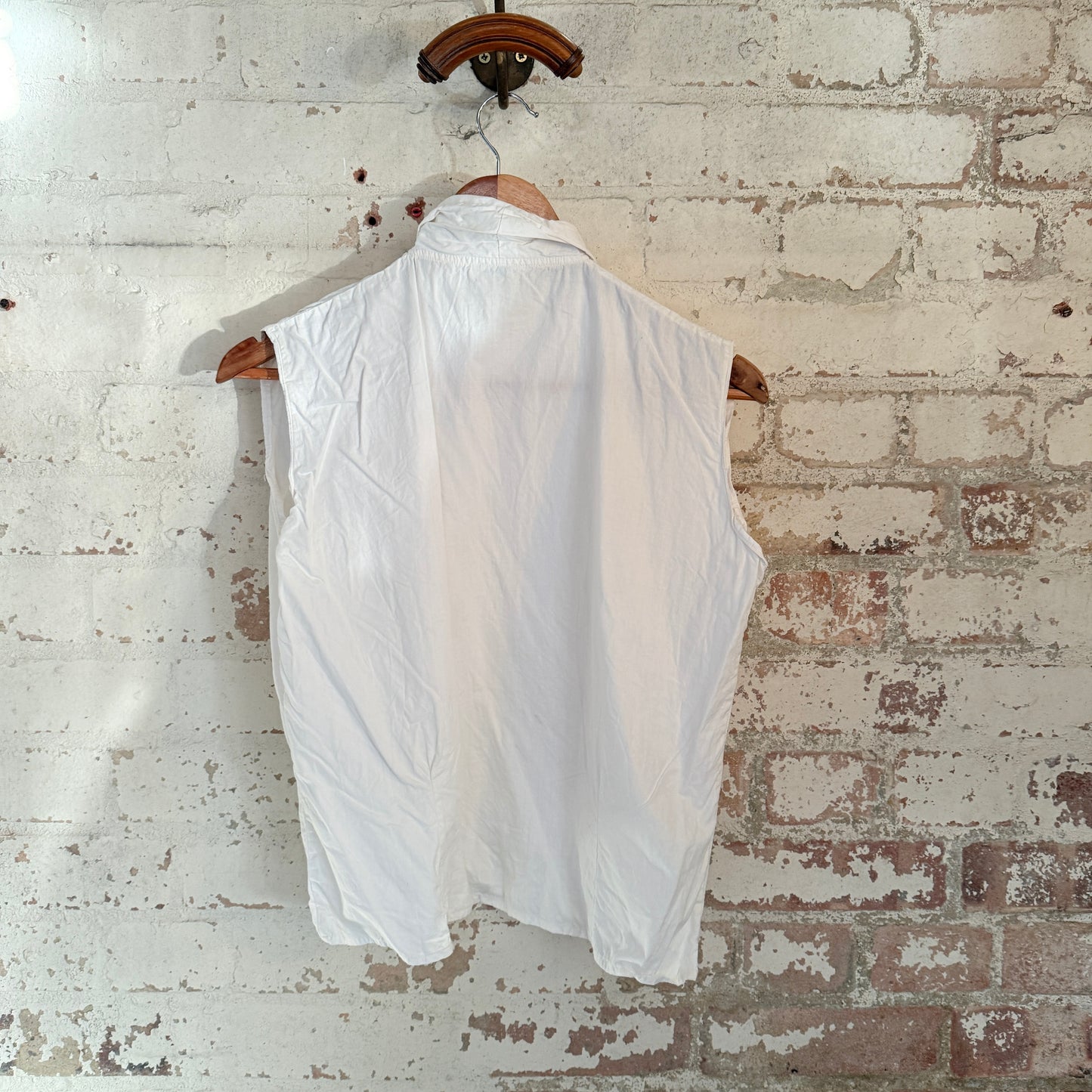 1950s White Cotton British Blouse Top